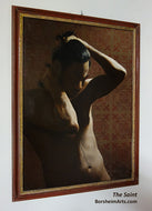 The Saint Male Nude Oil Painting Hands on Head Thoughtful Art