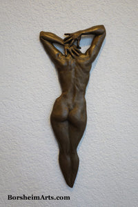 Ten Small Female Nude Back Hands Small Bronze Sculpture Bas Relief Wall Hung Art