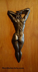 Ten Female Nude Back Hands Small Bronze Sculpture Bas Relief Wall Hung Art