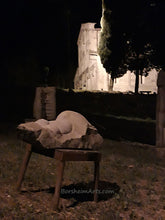 Laden Sie das Bild in den Galerie-Viewer, Night Nude Torso of a Woman Casacata (Waterfall) ~ Symposium 2013 Castelvecchio Valleriana Tuscany Italy in front of La Pieve Church
