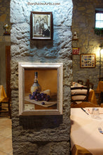 Cargar imagen en el visor de la galería, On exhibit in Tuscan Restaurant Chianti Wine, Cheese, and Grapes Still Life Oil Painting

