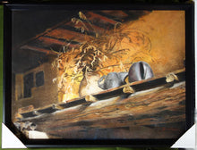 Laden Sie das Bild in den Galerie-Viewer, Framed Pastel Fiesole Still Life Painting Tuscan Hearth Art
