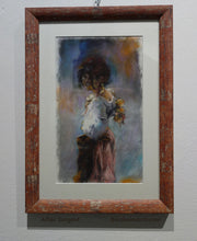 Cargar imagen en el visor de la galería, Framed art Girl with Onions after John Singer Sargent, copy pastel on paper by Kelly Borsheim
