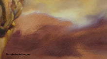 Load image into Gallery viewer, Detail of Purple and Asphaltum Orange color palette Sky

