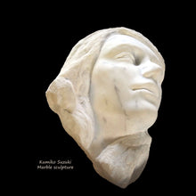 Cargar imagen en el visor de la galería, marble sculpture - portrait 35 x 30 x 20 cm  (just under 14 h  x 12 x 8 inches) marble portrait sculpture
