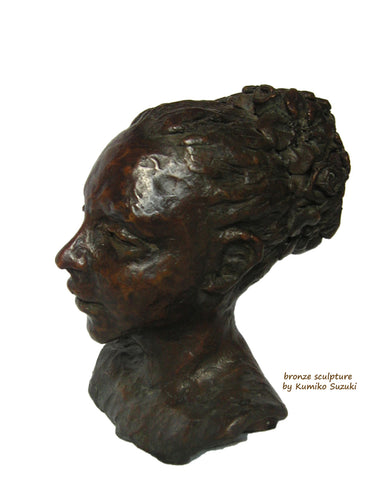 Hanakazura bronze portrait of woman Kumiko Suzuki