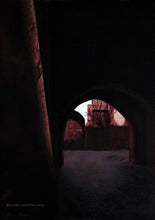 Load image into Gallery viewer, Light in the Tunnel Marrakesh Morocco Exhibition Pastel Art Mysterious Architecture
