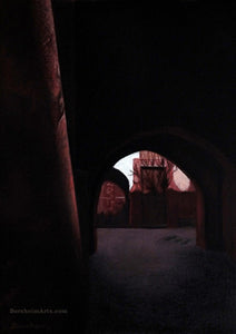 Light in the Tunnel Marrakesh Morocco Exhibition Pastel Art Mysterious Architecture