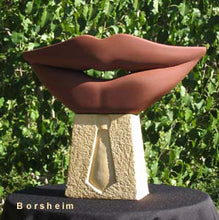 Load image into Gallery viewer, Lip Service Big Mouth Tie Business Pun Mixed Stone Sculpture Service with a Smile
