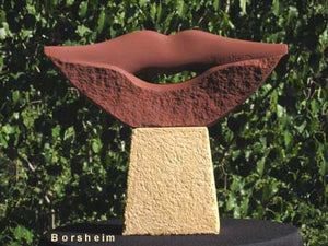 Lip Service Big Mouth Tie Business Pun Mixed Stone Sculpture Service with a Smile