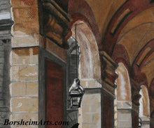 Charger l&#39;image dans la galerie, Detail of Repeating Arches Italian architecture Palazzo Pitti - Firenze, Italia ~ Original Pastel &amp; Charcoal Drawing
