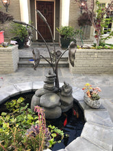 Cargar imagen en el visor de la galería, Rock Towers and Frogs Bronze Outdoor Garden Sculpture in Private Collection California

