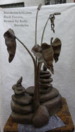 Rock Towers and Frogs Bronze Outdoor Garden Sculpture