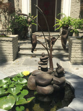 Laden Sie das Bild in den Galerie-Viewer, Rock Towers and Frogs Bronze Outdoor Garden Sculpture in Private Collection California
