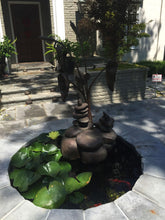 Cargar imagen en el visor de la galería, Rock Towers and Frogs Bronze Outdoor Garden Sculpture in Private Collection California
