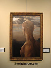 Load image into Gallery viewer, Framed Towards Siena Male Nude Figure Tuscan Landscape and Sky
